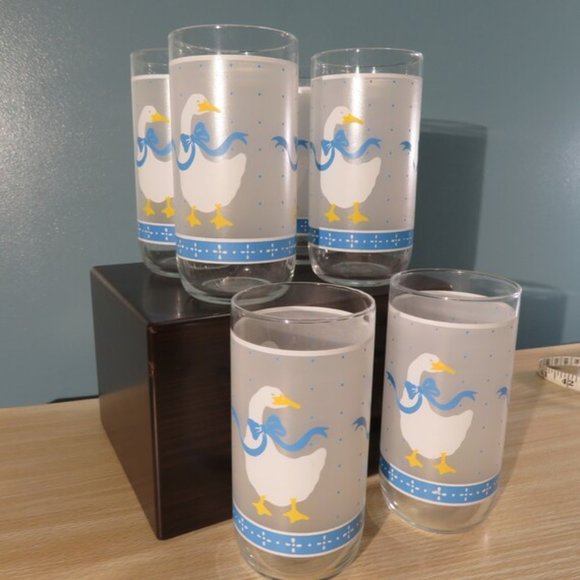 Vintage Libbey Frosted Country Goose Drinking Glasses - Set of 6 - Picture 5 of 7